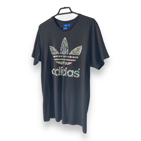 Unisex Black Adidas Graphic Print T-shirt L - Picture 3 of 8